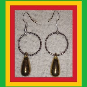 SILVER HOOPS & GOLDEN DROPS